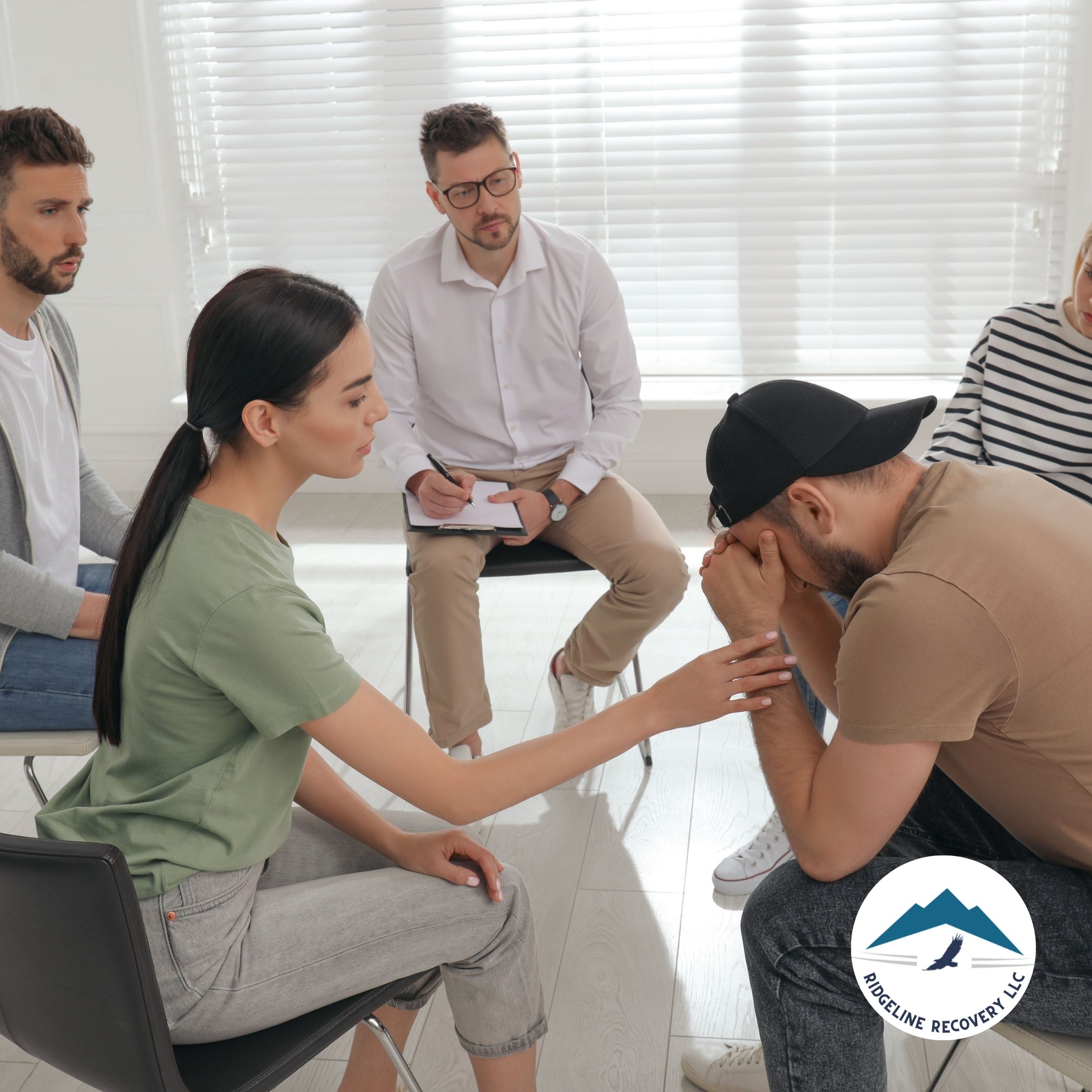 A group of patients receiving counseling together as part of addiction treatment in Columbus.