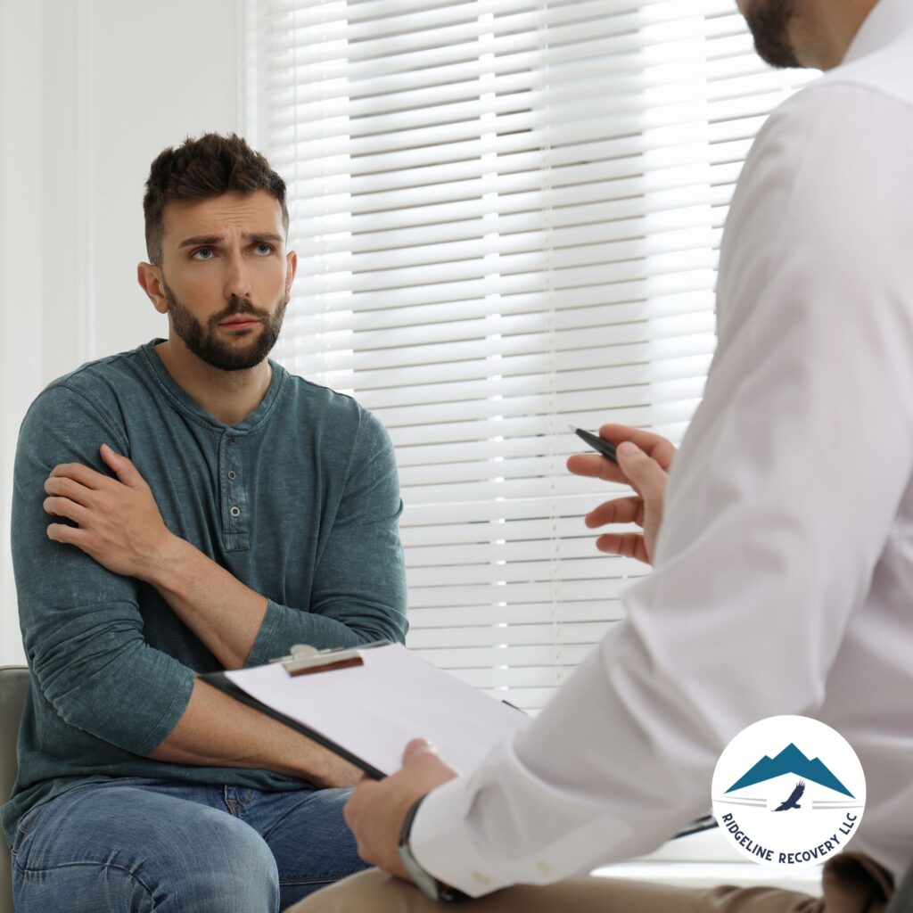 A counselor and patient engaged in a one-on-one session during addiction treatment in Columbus.