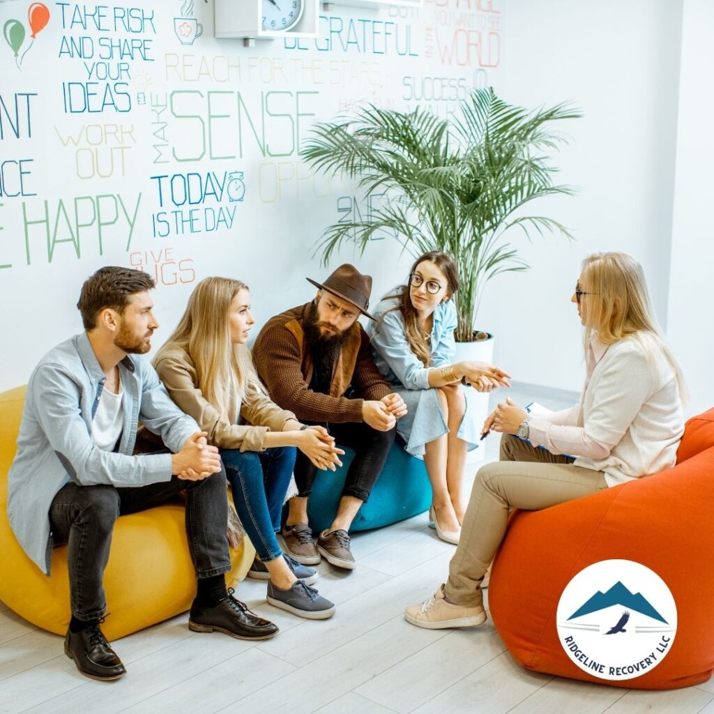 A counselor facilitating a workshop on building resilience and maintaining long-term sobriety during drug abuse recovery at an addiction treatment center in Columbus.