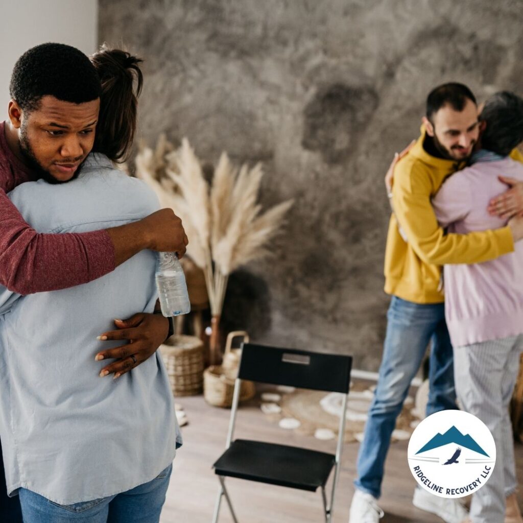 A therapist conducting an addiction therapy services session in Ohio with a group of individuals.