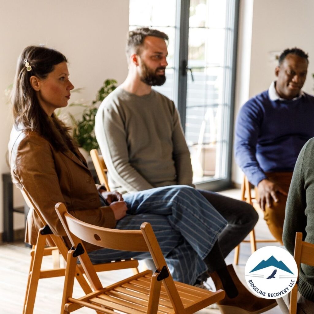 A group therapy session in progress at an addiction treatment center near me, fostering community support.