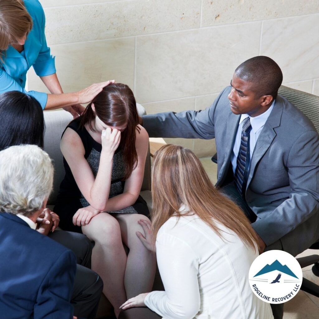 A support group session focusing on co-occurring disorders within the framework of Addiction Therapy.