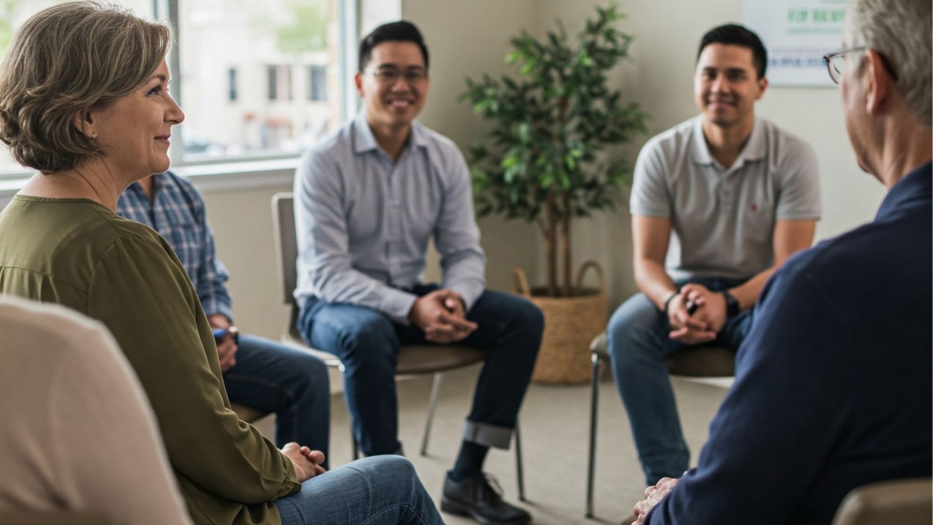 A group of individuals participating in a therapy session, illustrating the supportive environment of a Partial Hospitalization Program.