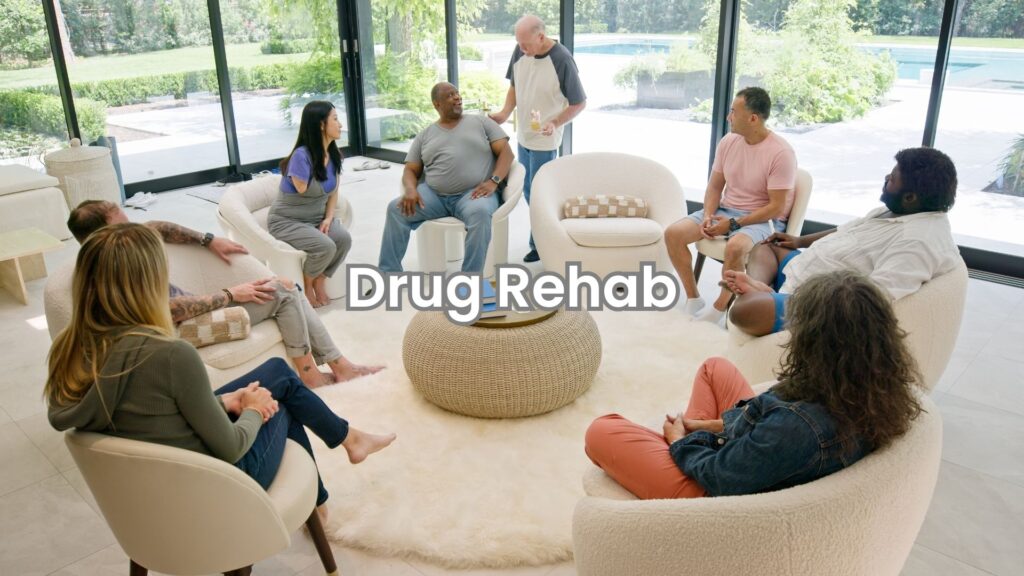 Recovery community members sharing progress in a Columbus drug rehab center.