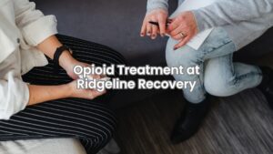 Counselor offering support to a client during opioid treatment in Columbus.