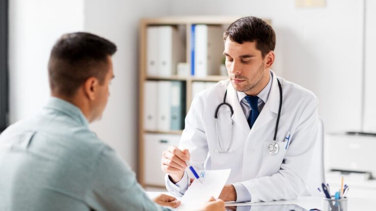 Patient receiving Vivitrol medication at a recovery clinic in Columbus.