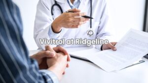 A doctor explaining vivitrol treatment to a patient during consultation in a vivitrol clinic in Columbus.
