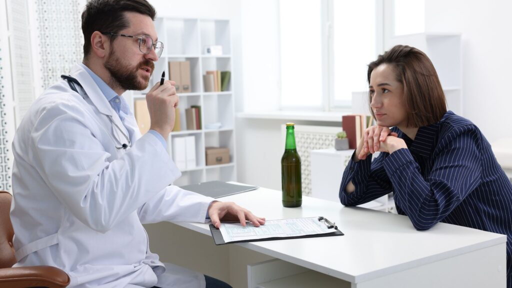 The Best Addiction Treatment Centers. A focused image of a physician providing one-on-one consultation to a client, emphasizing the medical and clinical component of addiction treatment. This type of professional, personalized care is a defining characteristic of the best addiction treatment center, assuring clients that their specific physical and mental health needs will be addressed throughout their recovery journey.