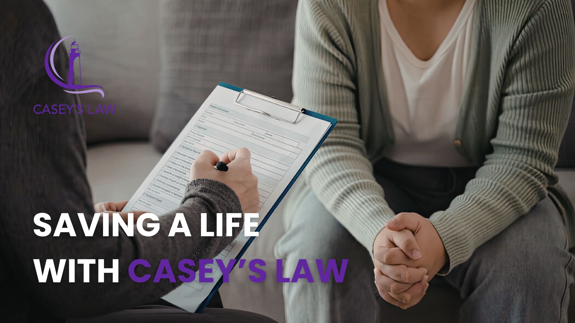 A structural flow chart or infographic explaining Casey's Law, including the criteria for intervention and the step-by-step court petition process.